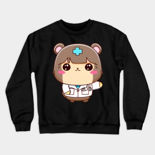 Cute Capybara Nurse Kawaii Crewneck Sweatshirt